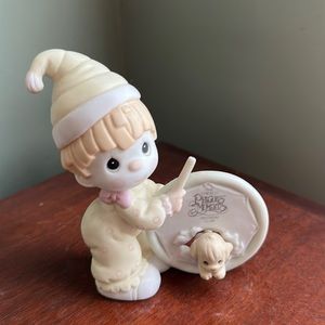 Precious moments small clown playing a drum